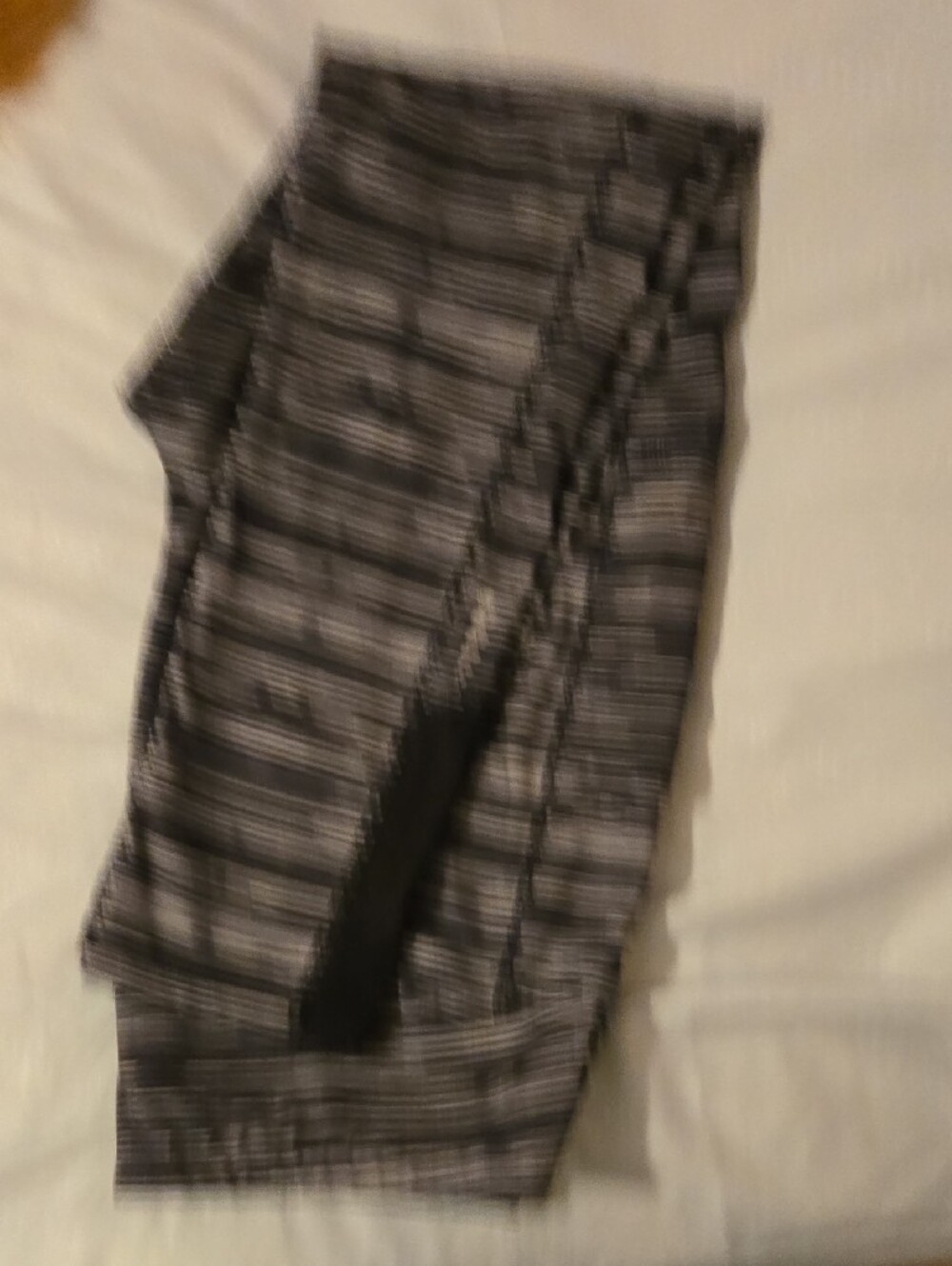 Talbots Black & Gray Striped Active Leggings, XL - Picture 4 of 4